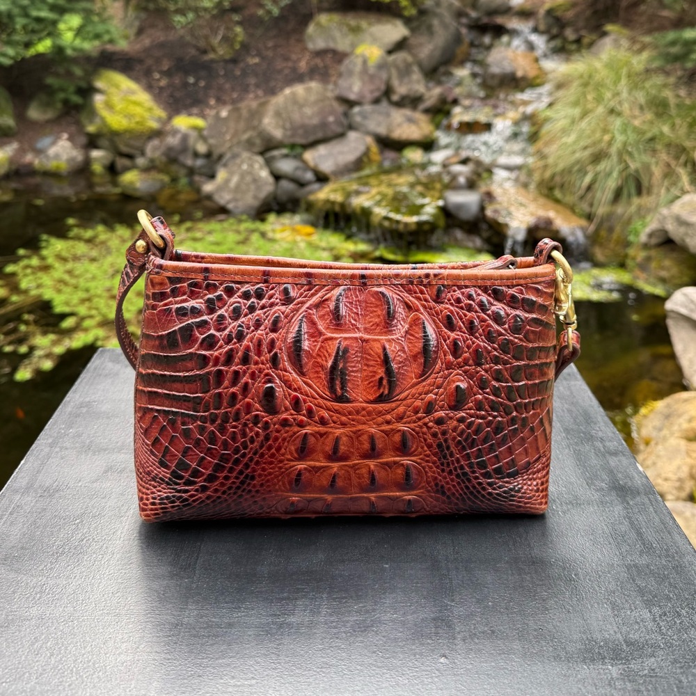 Brahmin Leather Melbourne Pecan Anytime Mini Handbag - Picture 2 of 15